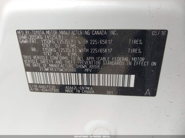 Toyota Rav4 Xle 2016 2T3WFREV7GW285660 Image 9