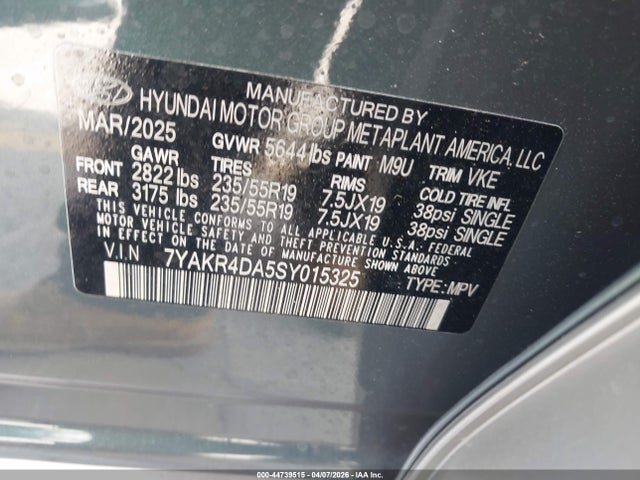 7YAKR4DA5SY015325 Hyundai Ioniq 5 Limited