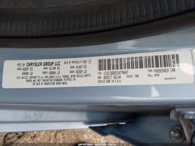 2012 CHRYSLER 200 1C3CCBBB2CN278067 Photo 8