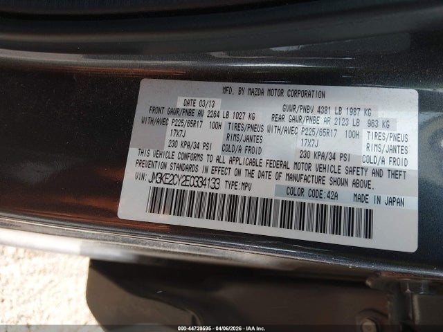 Aukcja sprzedaży 2014 Mazda Cx-5 Touring, vin: JM3KE2CY2E0334133, numer aukcji: 44739595