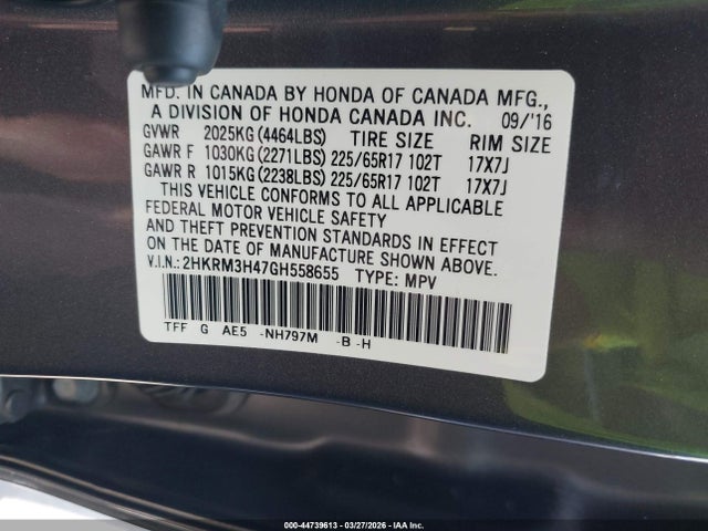 Honda CR-V SE 2016 2HKRM3H47GH558655 Image 9