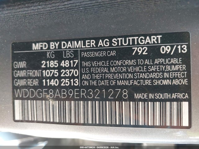 2014 Mercedes-benz C 300 Sport 4matic მანქანა იყიდება აუქციონზე, vin: WDDGF8AB9ER321278, აუქციონის ნომერი: 44739624