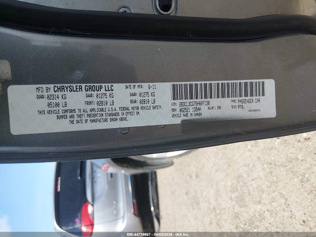 2011 Dodge Charger მანქანა იყიდება აუქციონზე, vin: 2B3CL3CG7BH607138, აუქციონის ნომერი: 44739667