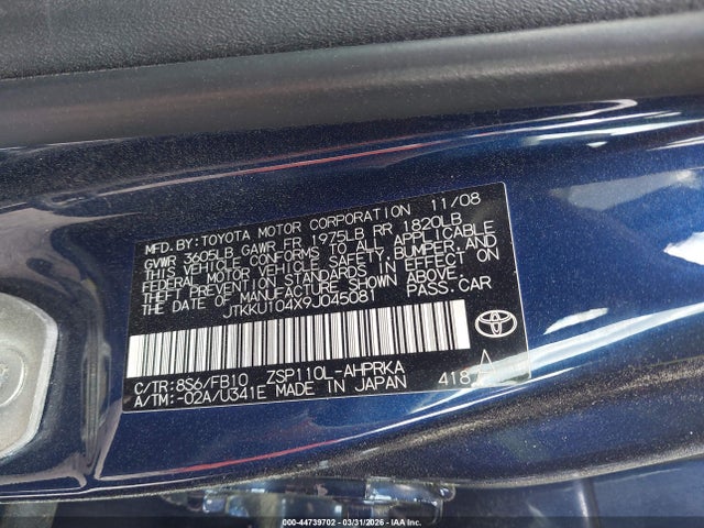 Aukcja sprzedaży 2009 Scion Xd, vin: JTKKU104X9J045081, numer aukcji: 44739702