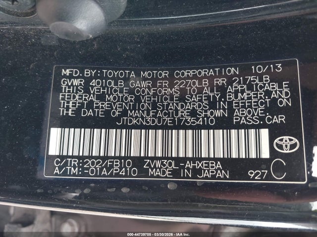 Toyota Prius Two 2014 JTDKN3DU7E1735410 Image 9