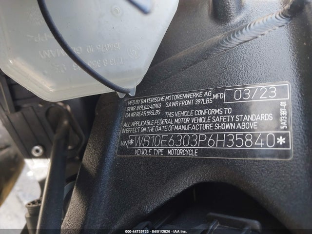 44739723 :رقم المزاد ، WB10E6303P6H35840 vin ، 2023 Bmw S 1000 Rr مزاد بيع
