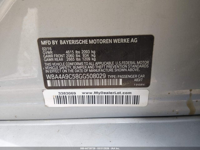 2016 BMW 428I GRAN COUPE WBA4A9C58GG508029 Photo 8