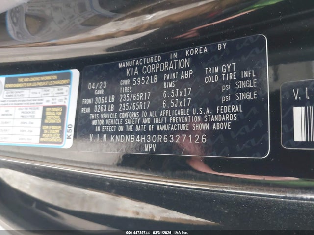 Aukcja sprzedaży 2024 Kia Carnival Mpv Lx Seat Package, vin: KNDNB4H30R6327126, numer aukcji: 44739744