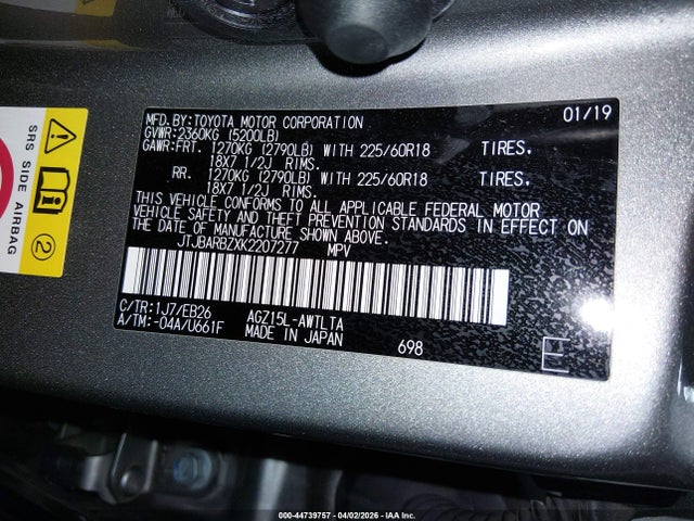 JTJBARBZXK2207277 Lexus Nx 300 F Sport