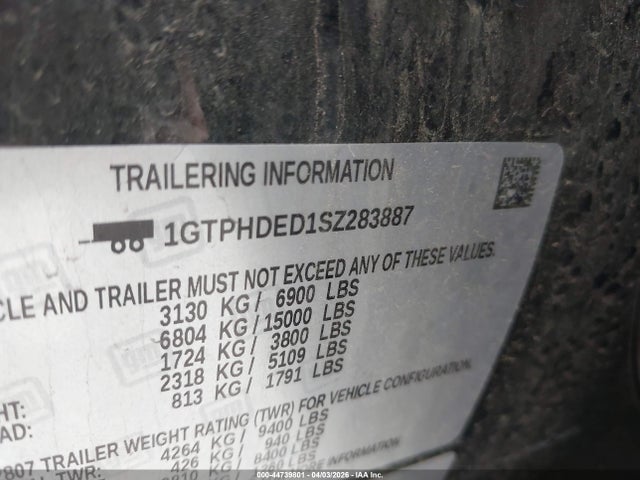 44739801 :رقم المزاد ، 1GTPHDED1SZ283887 vin ، 2025 Gmc Sierra 1500 2wd  Short Box Slt مزاد بيع