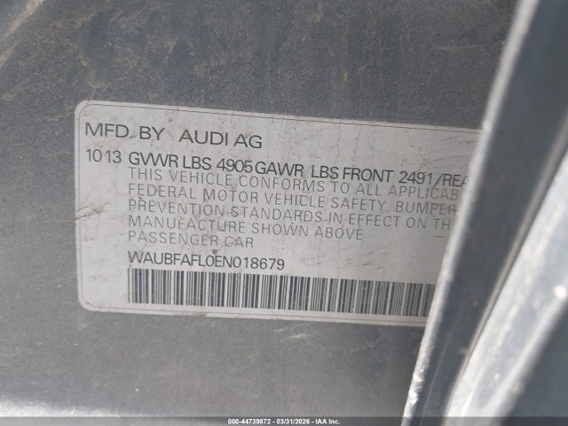 2014 AUDI A4 WAUBFAFL0EN018679 Photo 8