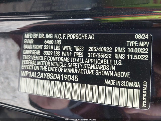 2025 PORSCHE CAYENNE WP1AL2AY8SDA19045 Photo 8