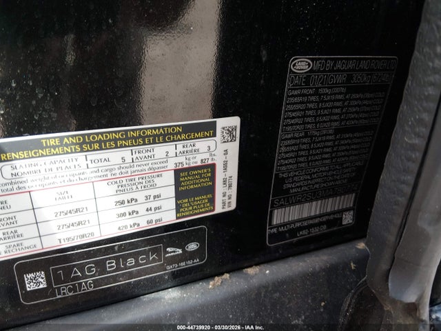 Продажа на аукционе авто 2021 Land Rover Range Rover Sport Hse Silver Edition Mhev, vin: SALWR2SU3MA780774, номер лота: 44739920