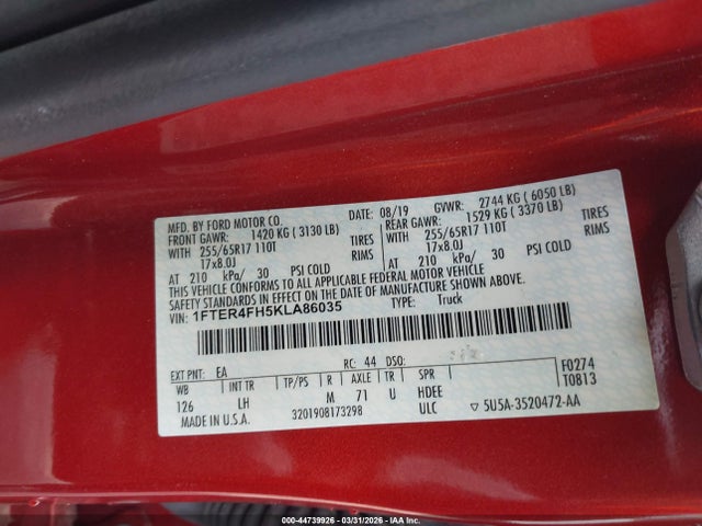 2019 FORD RANGER 1FTER4FH5KLA86035 Photo 8