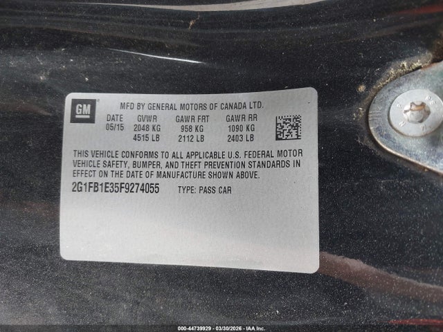 Chevrolet Camaro 2ls 2015 2G1FB1E35F9274055 Image 9
