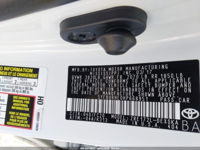 Toyota COROLLA SE 2017 5YFBURHE0HP668951 Image 9