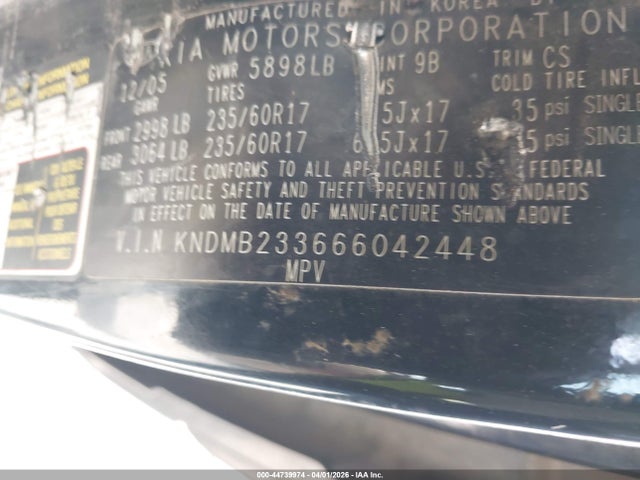 2006 KIA SEDONA KNDMB233666042448 Photo 8