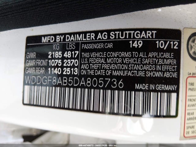 Aukcja sprzedaży 2013 Mercedes-benz C 300 Luxury 4matic, vin: WDDGF8AB5DA805736, numer aukcji: 44740073