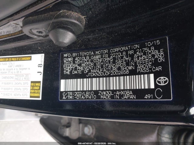 Toyota Prius Four 2015 JTDKN3DU0F2002658 Image 9