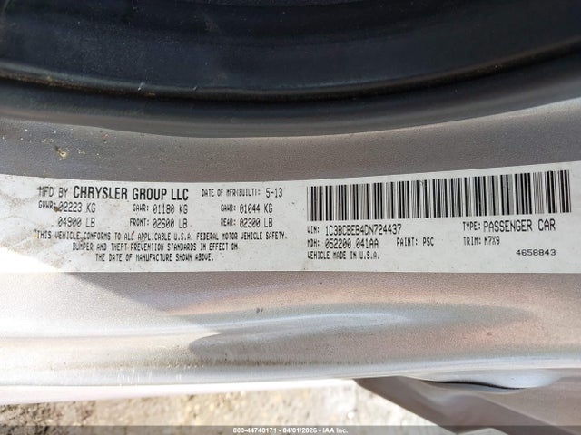Продаж на аукціоні авто 2013 Chrysler 200 Touring, vin: 1C3BCBEB4DN724437, номер лоту: 44740171