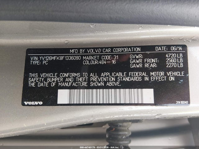 Volvo S60 T5 Premier 2015 YV126MFK8F1336080 Image 9