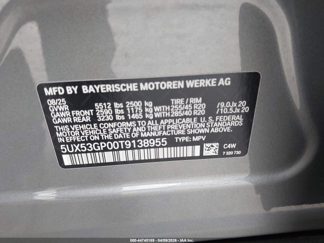 5UX53GP00T9138955 BMW X3 30 Xdrive