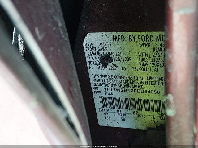 1FT7W2BT2FED54050 Ford F-250 Lariat