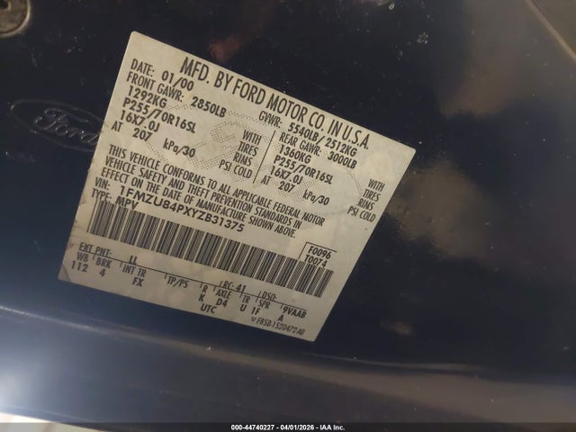 2000 FORD EXPLORER 1FMZU84PXYZB31375 Photo 8