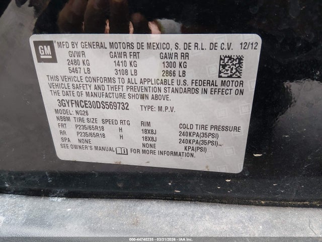 2013 CADILLAC SRX 3GYFNCE30DS569732 Photo 8