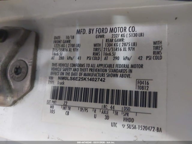 2019 FORD TRANSIT CONNECT NM0LS6E25K1402742 Photo 8