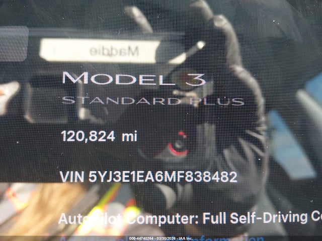 Tesla Model 3 Standard Range Plus Rear-wheel Drive 2021 5YJ3E1EA6MF838482 Image 15
