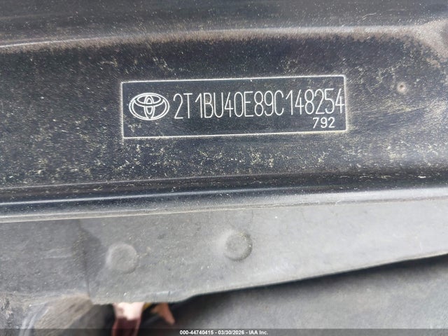 2009 Toyota Corolla S მანქანა იყიდება აუქციონზე, vin: 2T1BU40E89C148254, აუქციონის ნომერი: 44740415