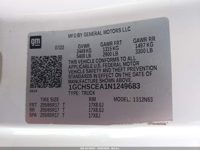 1GCHSCEA1N1249683 Chevrolet Colorado 2wd Long Box Lt