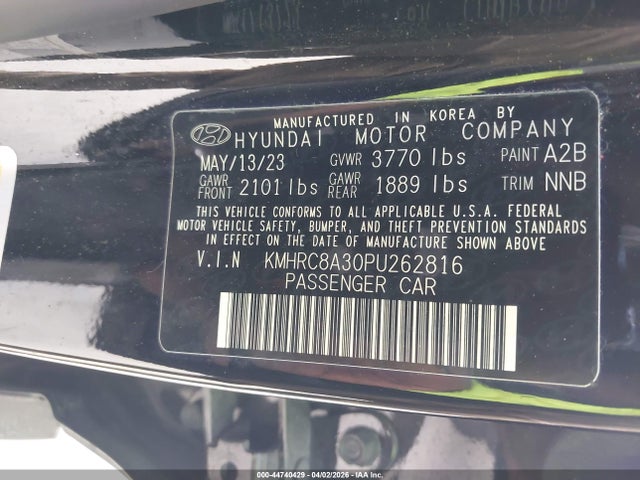 2023 Hyundai Venue Sel მანქანა იყიდება აუქციონზე, vin: KMHRC8A30PU262816, აუქციონის ნომერი: 44740429