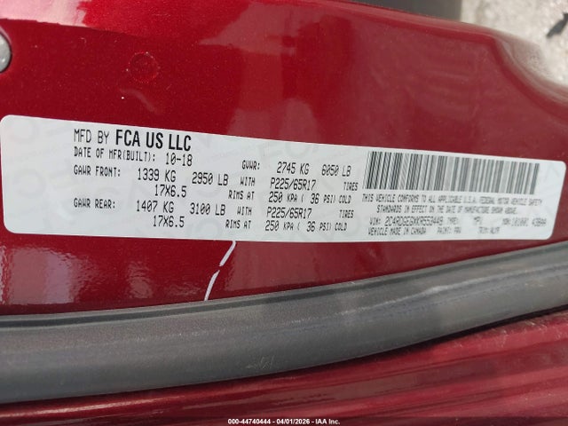 Auction sale of the 2019 Dodge Grand Caravan Gt, vin: 2C4RDGEGXKR553449, lot number: 44740444