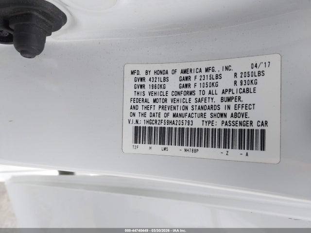 1HGCR2F59HA205793 Honda Accord Sport