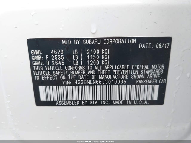 Auction sale of the 2018 Subaru Legacy 3.6r Limited, vin: 4S3BNEN66J3010035, lot number: 44740529