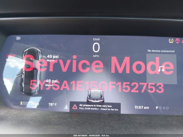 Aukcja sprzedaży 2016 Tesla Model S, vin: 5YJSA1E15GF152753, numer aukcji: 44740540