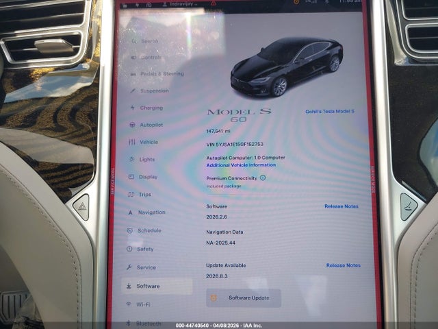 Aukcja sprzedaży 2016 Tesla Model S, vin: 5YJSA1E15GF152753, numer aukcji: 44740540
