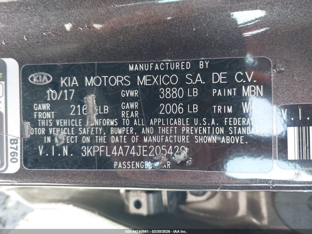 Продаж на аукціоні авто 2018 Kia Forte Lx, vin: 3KPFL4A74JE205429, номер лоту: 44740561