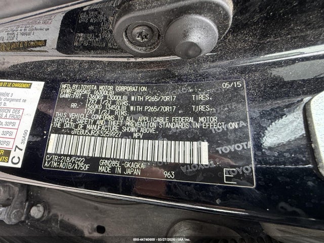 2015 TOYOTA 4RUNNER JTEBU5JR2F5259927 Photo 8