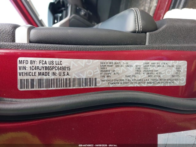 Продажа на аукционе авто 2023 Jeep Grand Cherokee 4xe, vin: 1C4RJYB65PC649015, номер лота: 44740622