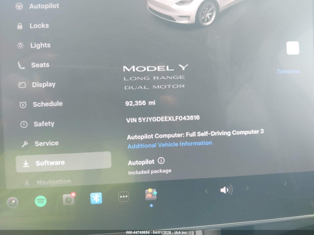 2020 TESLA MODEL Y 5YJYGDEEXLF043616 Photo 6