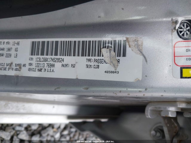 44740734 :رقم المزاد ، 1C3LC66K17N529524 vin ، 2007 Chrysler Sebring Limited مزاد بيع