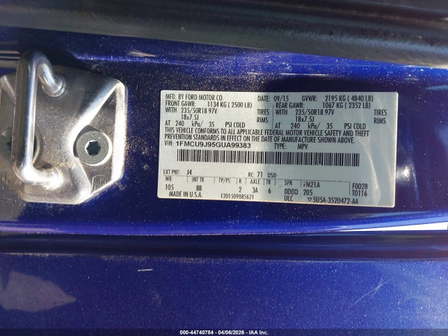 Ford Escape Titanium 2016 1FMCU9J95GUA99383 Image 9