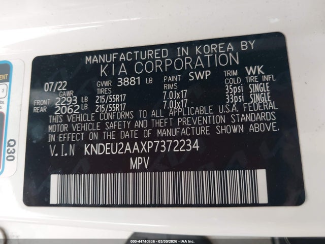 Aukcja sprzedaży 2023 Kia Seltos S, vin: KNDEU2AAXP7372234, numer aukcji: 44740836