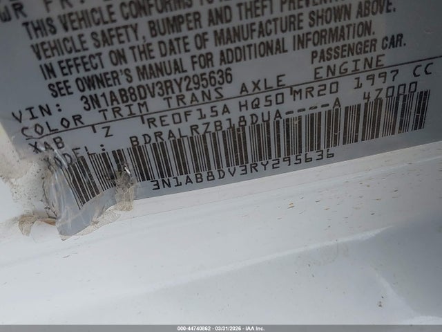2024 Nissan Sentra Sr Xtronic Cvt მანქანა იყიდება აუქციონზე, vin: 3N1AB8DV3RY295636, აუქციონის ნომერი: 44740862
