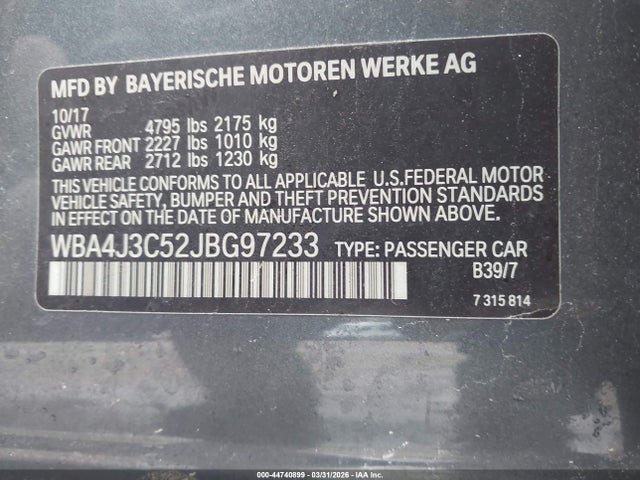 2018 BMW 430I GRAN COUPE WBA4J3C52JBG97233 Photo 8