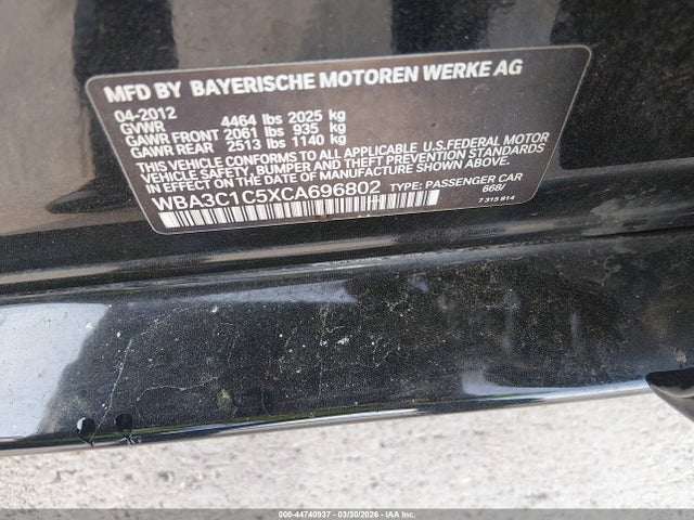 2012 BMW 328I WBA3C1C5XCA696802 Photo 8