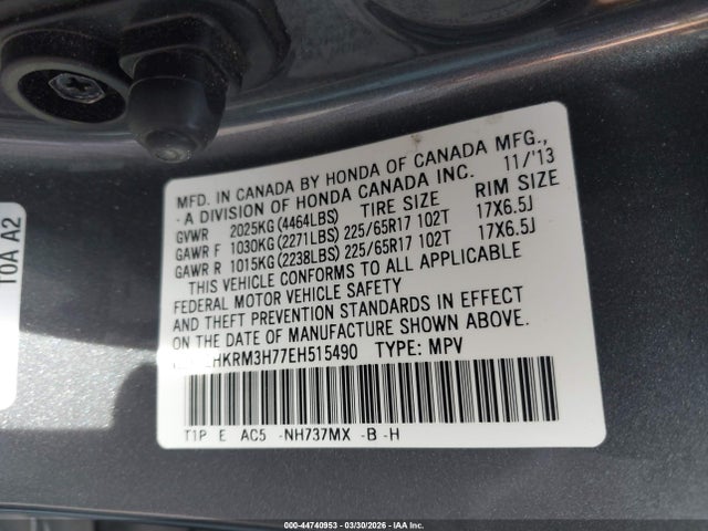 Honda Cr-v Ex-l 2014 2HKRM3H77EH515490 Image 9